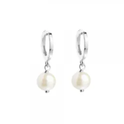 Pendientes Aro Cripa Plata y Perla 12mm