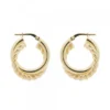 Pendientes Aro Doble Entrelazados Plata Dorada 20mm