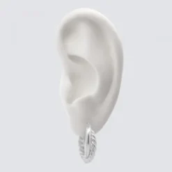 Pendientes Aro Doble Entrelazados de Plata 20mm