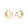 Pendientes Aro Doble Plata Dorada 16mm