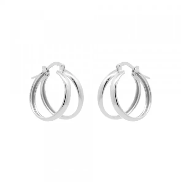 Pendientes Aro Doble Plata 16mm