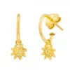 Pendientes Aro Eguzkilore Plata Dorada 20mm