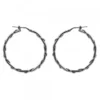 Pendientes Aro Enredado en Plata Negra 33mm
