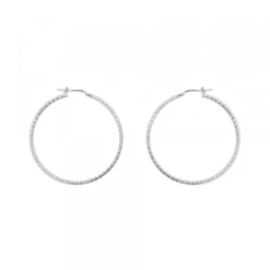 Pendientes Aro Entorchado Plata 35mm