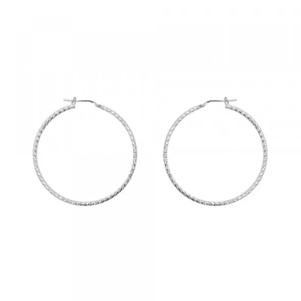 Pendientes Aro Entorchado Plata 35mm