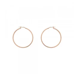 Pendientes Aro Entorchado Plata Rosa 20mm
