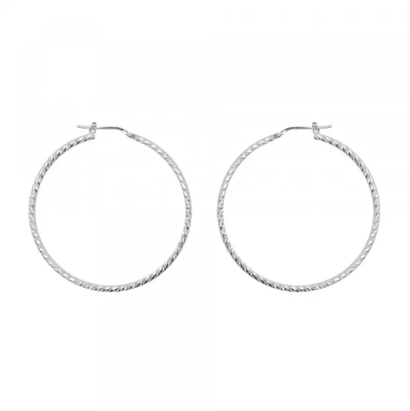 Pendientes Aro Entorchado Plata 45mm