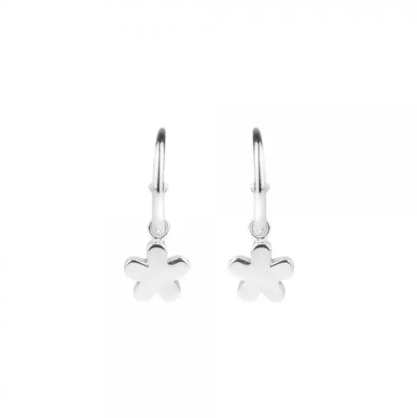 Pendientes Aro Flor de plata