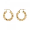 Pendientes Aro Gallonado Plata Dorada 20mm