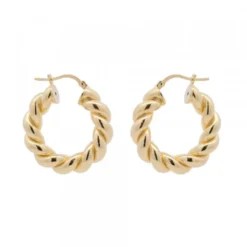 Pendientes Aro Gallonado Plata Dorada 20mm