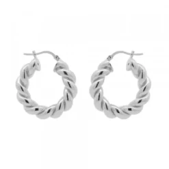 Pendientes Aro Gallonado Plata 20mm