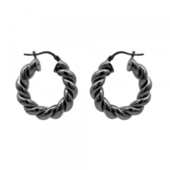 Pendientes Aro Gallonado Rutenio 20mm