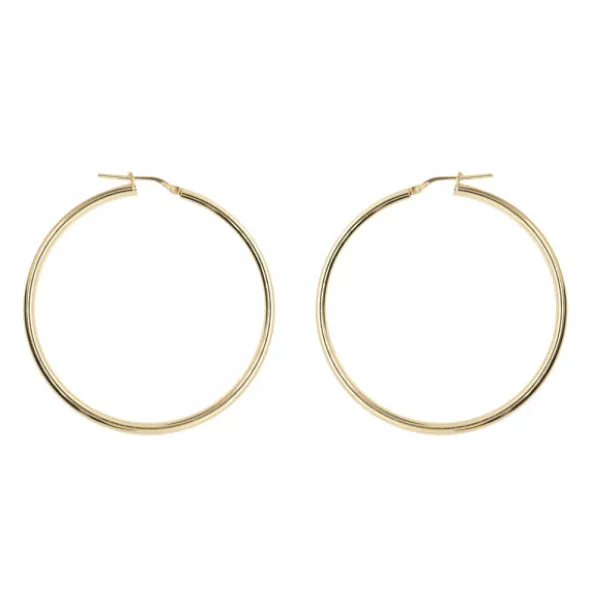 Pendientes Aro Grande Plata Dorada 50mm