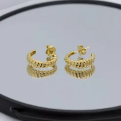 Pendientes Aro Grecia Plata Dorada 20mm