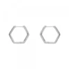 Pendientes Aro Hexagonal de Plata