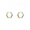Pendientes Aro Hexagon de Plata Dorada