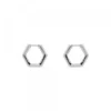Pendientes Aro Hexagon de Plata