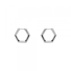 Pendientes Aro Hexagon de Plata