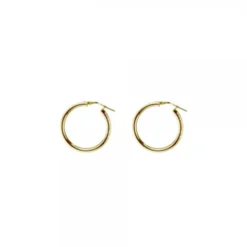 Pendientes Aro Martelé Plata Dorada 20mm