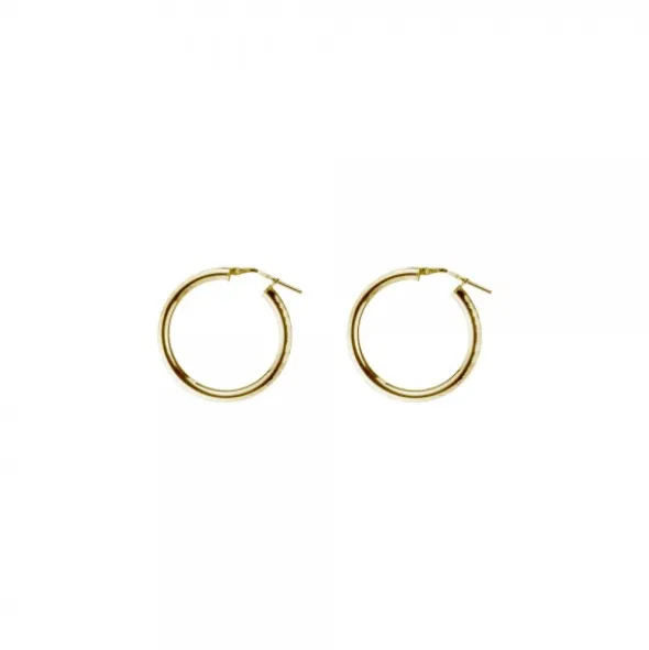 Pendientes Aro Martelé Plata Dorada 20mm