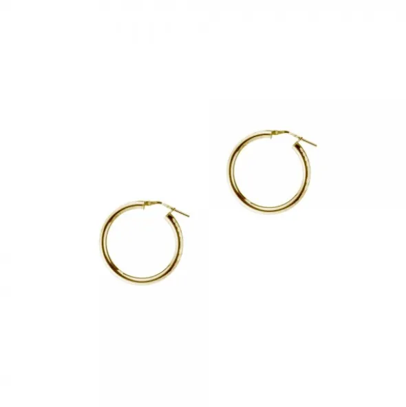 Pendientes Aro Martelé Plata Dorada 20mm