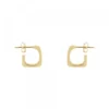 Pendientes Aro Mini Cuadrado Plata Dorada 12mmm