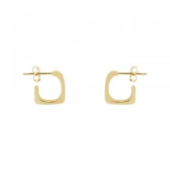Pendientes Aro Mini Cuadrado Plata Dorada 12mmm