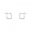 Pendientes Aro Mini Cuadrado Plata 12mm