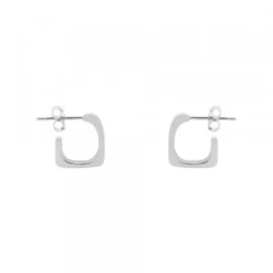Pendientes Aro Mini Cuadrado Plata 12mm