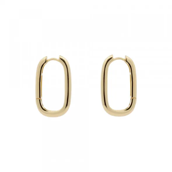 Pendientes Aro Oval Plata Dorada 22mm