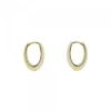 Pendientes Aro Oval Plata Dorada 17mm
