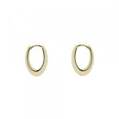 Pendientes Aro Oval Plata Dorada 17mm