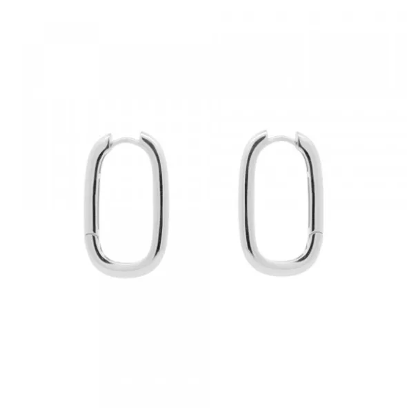 Pendientes Aro Oval Plata 22mm