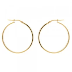 Pendientes Aro Plata Dorada 32mm
