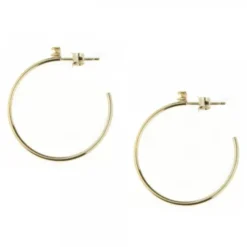 Pendientes Aro Plata Dorada y Circonita 30mm