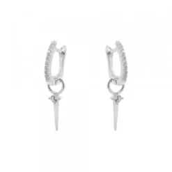 Pendientes Aro Plata y Circonitas 10mm