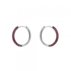 Pendientes Aro Plata y Circonitas Rosas