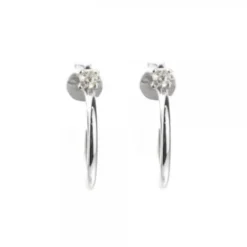 Pendientes Aro Plata y Circonita 15mm