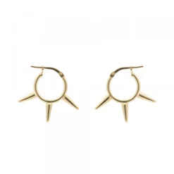 Pendientes Aro Punk Plata Dorada 12mm