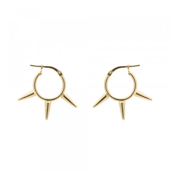 Pendientes Aro Punk Plata Dorada 12mm