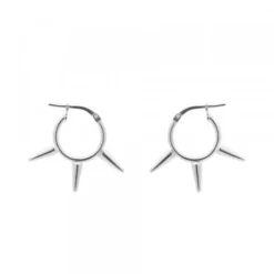 Pendientes Aro Punk Plata 12mm