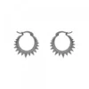 Pendientes Aro Punk Plata Negra y Circonitas 15mm
