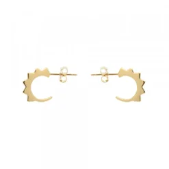 Pendientes Aro Punky Plata Dorada 10mm