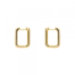 Pendientes Aro Rectangular Plata Dorada 18mm