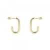Pendientes Aro Rectangular Plata Dorada 19mm