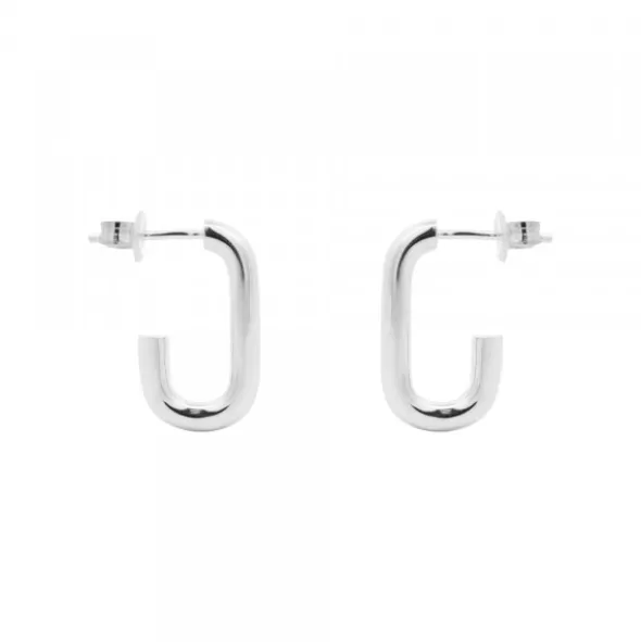 Pendientes Aro Rectangular Plata 19mm