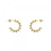 Pendientes Aro Relieve Plata Dorada 12mm