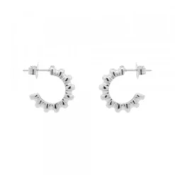 Pendientes Aro Relieve Plata 12mm