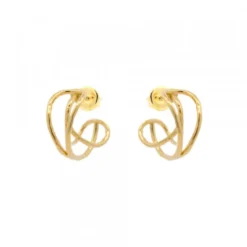 Pendientes Aros doble Plata Dorada 15mm