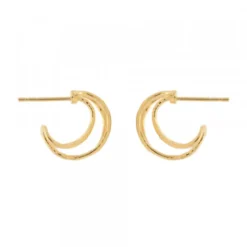 Pendientes Aros doble Plata Dorada 15mm